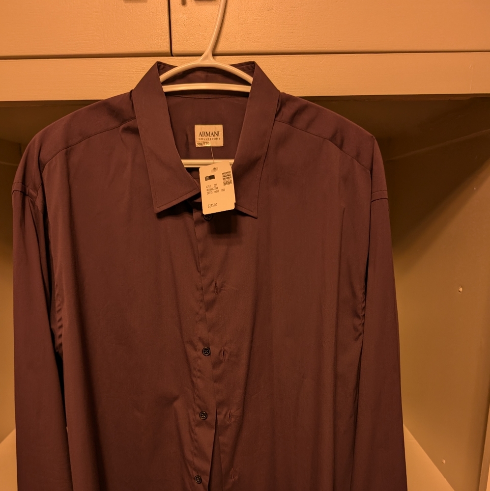 NWT's Armani Collezioni Men's XXL purple shirt